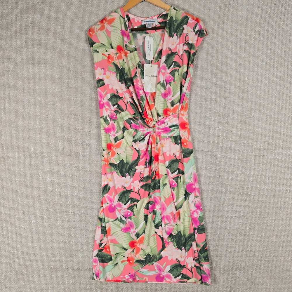 Tommy Bahama Clara Legacy Blooms Tropical Floral Twist Front Dress SW622162 Sz S